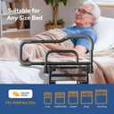 Bed Rails for Elderly Adults Safety, Foldable Bed Assist Rails for Seniors with Sensor Light & Storage Pocket, Adjustable Height, 180 One-Hand Folding Bed Side Rails Fit King Queen Full Twin