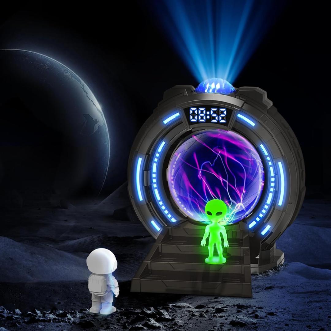 Northern Lights Projector for Kids, Galaxy Night Light 8 Color Changing Modes with Bluetooth Speaker & Time Alarm Clock for Home Bedroom Decor, Birthday, Gift Idea