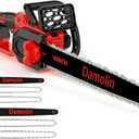 12"+16" 2-IN-1 Brushless Electric Chainsaw Cordless Compatible with Milwaukee M18 Battery, Battery Powered Chainsaw with Auto Oiler, 2x 12''+16'' Chains for Tree/Wood Cutting Pruning-ONLY TOOL