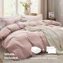 Bedsure Rose Pink Duvet Cover King Size - 3 Pieces Prewashed Cotton-Like Polyester Extra Soft Bedding Set, Includes 1 Duvet Cover 104x90 Inches with Zipper Closure & 2 Pillow Shams, No Comforter