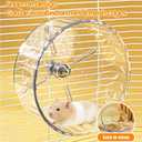 Silent Hamster Exercise Wheel,8.3 Inch Quiet Spinner Hamster Running Wheel,Silent Wheels with Anti-Skid & Adjustable Stand for Gerbils, Mice, or Other Small Pets,Transparent