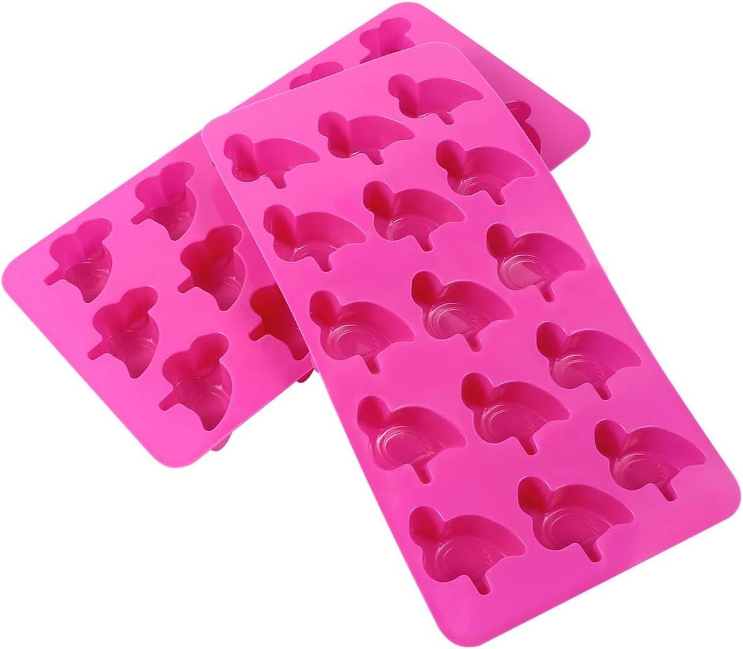 Amosfun Flamingo Cake Mold Set 2 Pcs Silicone Baking Molds for Diy Cakes Desserts Candy and Ice Shapes Non-Stick Flexible 8.5 Inch