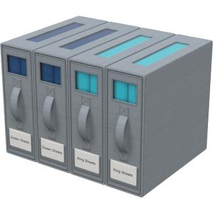 Premium Bed Sheet Organizer Set (4-Pack, Elegant Gray) - Ideal Storage for Closet, Under Bed, Linens - Neatly Organize Clothing, Pillows, Throws, Bedding, Ensuring Tidy Bedroom.