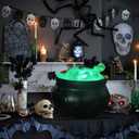 Halloween Indoor Outdoor Decorations, Large Witches Cauldron Set with Skeleton - Black Witch Themed Skeleton Halloween Party Decor for Table Desk Mantel Room Home