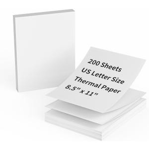 FungLam Thermal Printer Paper 8.5 x 11 Inch, 200 Sheets US Letter Size Thermal Paper, Folded, Continuous, Perforated, Compatible with A4 Portable Thermal Printer