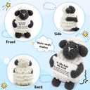 Handmade Crochet Little Black Sheep Gift for Dad from Daughter - with "To My Dad, My Rock" Card - Sentimental Father's Day, Birthday, Christmas Presents - "Always Your Little Lamb" Keepsake for Father