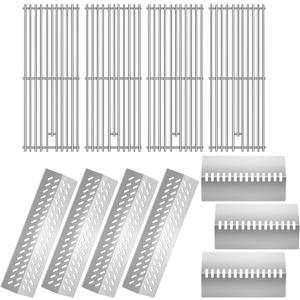 19.25 Cooking Grid Grates with Heat Shields Replacement for Bull 18248 LP, 16517,LP 47628, NG 47629, Grill Parts for Brahma Lonstar Select Outlaw Steer Premium, 7 Burner Premium Grill