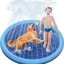 Raxurt Dog Water Toys, Anti-Slip Splash Pad for Dogs Thickened Durable Upgrade Sprinkler Pad Pet Summer Outdoor Water Toys Backyard Fountain Play Toy, Blue (59in)