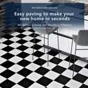 JUGATAMAIBU Peel and Stick Floor Tile,Floor Stickers,Floor Tiles Peel and Stick Waterproof,Kitchen, Living Room (Black White, 11.8" 590)