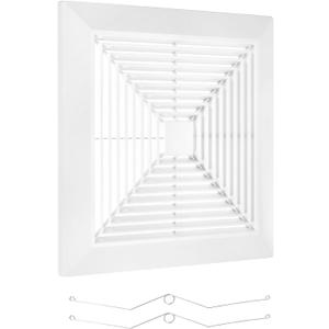 PATIKIL 14x14 Inch Bathroom Exhaust Fan Cover, ABS Plastic Fan Grille Air Conditioning Vent Cover with Springs for Square Ceiling or Exhaust Fans Home Office Bathroom Kitchen Ventilation