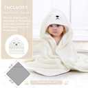 MoreFeel Collapsible Beige Baby Bathtub for Newborn with Thermometer & 1 Hooded Towel & 1 Soft Floating Cushion,Portable Travel Bathtub with Drain Hole, Durable Foldable Baby Tubs for Infants to Toddler (27"L x 17"W x 9"H)