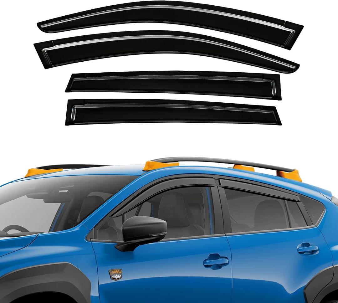 Rain Guard Compatible with Subaru Crosstrek 2024 2025 Tape-On Extra Durable Side Window Visor Deflectors Fit for Subaru Impreza 2024-2025 Rain Guards Black 4 PCS