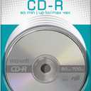 Maxell  648220, Premium Quality Noise free Surface Playback Recordable CDs 700Mb Storage  2x to 48x, Write Speed with 80 minutes - Blank CDs, CD Storage & Reusable Spindle Case Holder - 5 Pack