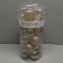 Sea Team 70mm/2.76" Shatterproof Clear Plastic Christmas Tree Ball Ornaments Set, Decorative Hanging Transparent Xmas Baubles with Stuffed Delicate Decorations (24 Counts, Champagne)