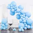 PartyWoo Light Blue Balloons 100pcs Baby Pastel Sky Aqua Blue Color | Different Sizes of 18 12 10 5 Inch Balloons for Birthday Gender Reveal Graduation Anniversary Party Decorations Blue-Y4