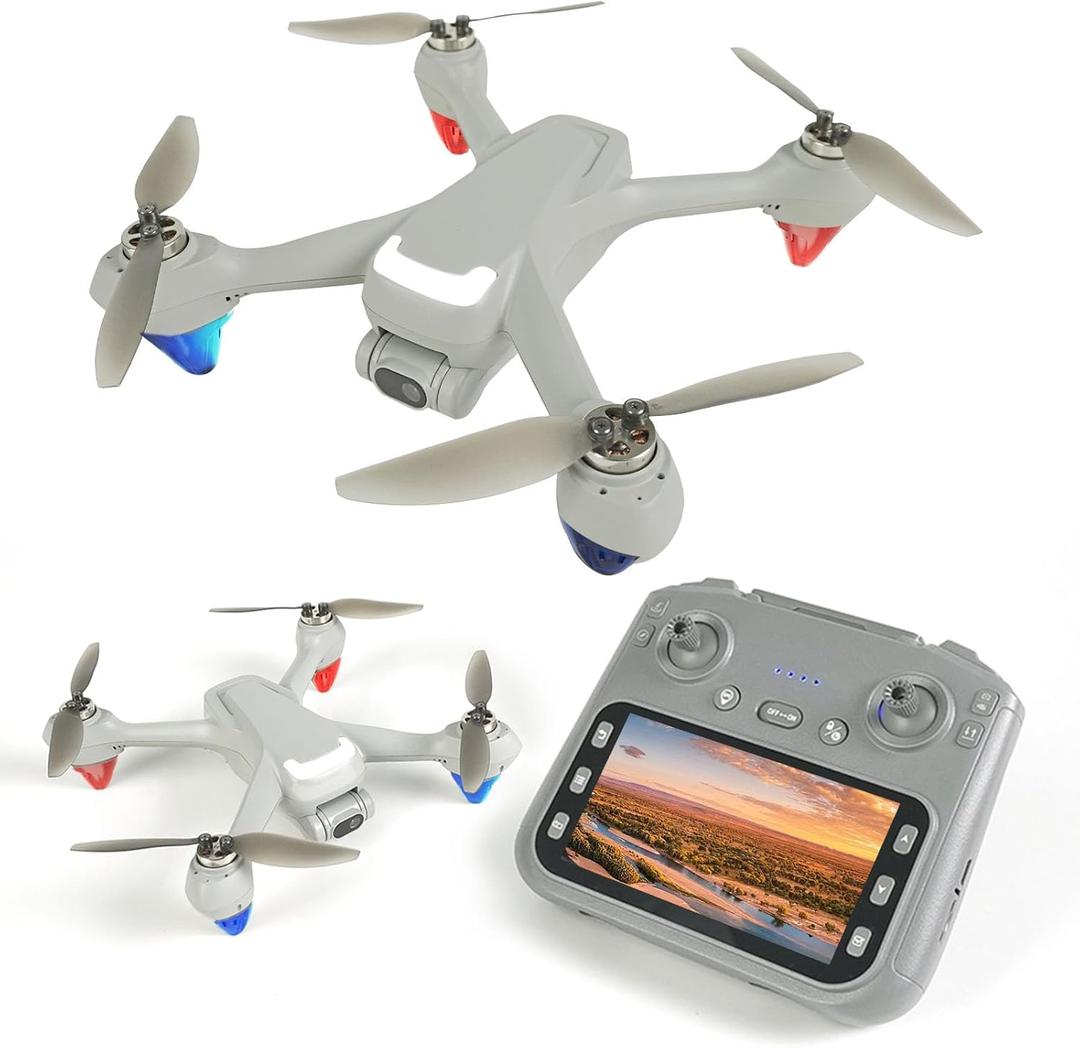 New Upgraded Large Screen Remote Drones with Camera for Adults 4K, Sturdy Drones for Beginners Safe Auto Return Home, Follow Me, Under 250g, with 32GB SD Card, Cool Flash Lights, Waypoint Flight