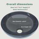 Design Vessel Sink Bathroom Sink above counter Small Vessel Sink Bathroom Sink Bowl Countertop Modern Sinks with faucet and drain combo 16.5" Round Transparent New, 16.5 x 16.5 x 5.5 inches