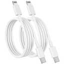 USB C to Lightning Cable (2pack 6ft), Apple MFi Certified iPhone Fast Charger 2m, Power Delivery Original Type C Charging Cord for Apple iPhone 13/12/11 Pro/11/XS MAX/XR/8/7/6s Plus,iPad (White)