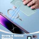 TopMade for MagSafe Wallet Magnetic Card Holder for iPhone 17/16/15/14/13/12 Series, Strongest Magnetic Phone Wallet Stand Adjustable, Slim Leather 5 Cards Holder, ID Window, RFID Blocking, Blue