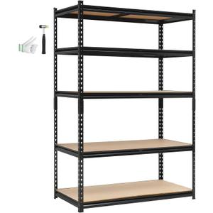 Heavy Duty Garage Shelving Units,5-Tier Adjustable Storage Shelves,48 * 24 * 72in,Loads 2000 LBSS,Adjustable Garage Storage Shelving, Metal Storage Utility Rack Shelf Unit