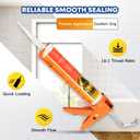 DIYSELF-Caulk-Gun-Drip-Free, Hand Caulking Tool with Smooth Rod, Caulking Gun Fits 10 oz Tube, 10:1 Thrust Ratio Silicone Gun for Bathroom, Kitchen, Windows, Door Frames, Small Repairs (Orange)