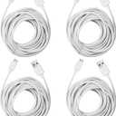 Smays 4-Pack 25ft Security Camera Micro USB Extension Cable Compatible for Wyze Cam Pan, Blink Mini, YI Home Camera, White