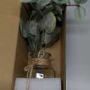 Fake Eucalyptus Stems in Vase with Faux Water,Artificial Plants Eucalyptus Leaves for Shelf Desk Bathroom Farmhouse Room Coffee Table Faux Greenery Plants Decorations (Green) (Green-white Bottle)