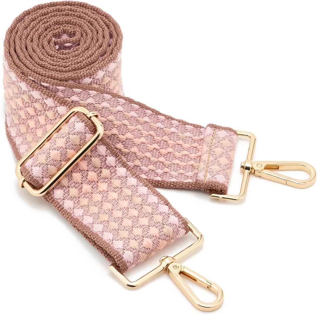 Wide Shoulder Strap Adjustable Replacement Belt Guitar Style Crossbody Bag Handbag Strap Multicolor Canvas Straps(Wide:2in)(Color27)