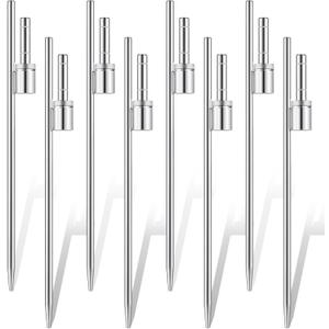 Pelopy Feather Flag Ground Spike Ground Stake Flag Base Heavy Duty Flag Pole Holder for Ground Outdoor Banner Stakes Fits Poles with 0.65 Inch Inner Diameter, Stake Only(20 Inch, 8 Pcs)