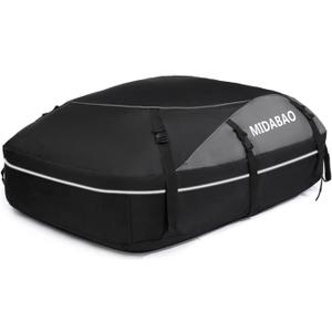 MIDABAO 20 Cubic Waterproof Duty Car Roof Top Carrier-Car Cargo Roof Top Bag, Waterproof & Coated Zippers includes Anti Slip Mat with or without Racks (20 Cubic Feet)