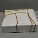 MEIGLQEA 3-Tier Gold Fruit Bowl & Tray with Metal Stand - Ceramic White, Triple Layer for Snacks, Nuts, Bread & Candy Storage