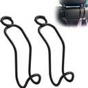 Car Headrest Hooks for Purse and Bag - 2 Pack Car Seat Hooks for Grocery Handbag, Car Interior Accessories for Men Women, Heavy-Duty Metal Car Purse Holder Covered by Leather - Black Leather/2L