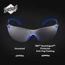 3M Safety Glasses for Men and Women, Solus 1000 Series, ANSI Z87, Scotchgard Anti-Fog, Clear Lens, Low Profile, Blue/Black Frame