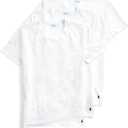 POLO RALPH LAUREN Men's Classic Fit Cotton Crew Undershirts, 3 Pack (Large, 3 White/Cruise Navy Pp)