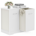 Double Pull-Out Laundry Hamper Cabinet; 120L Laundry Basket for Bathroom,Laundry Room; Laundry Sorter with 2 Pull-Out and Removable Bags