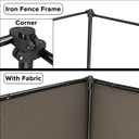 5' x 24' Privacy Fence Kit Freestanding Mesh Screen with Iron Poles Temporary Fencing Outdoor Patio Backyard Divider Dog Air Conditioner Trash Fence Brown