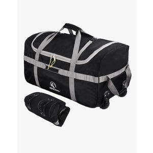 REDCAMP 85L/120L/140L Foldable Duffle Bag with Wheels, Large Travel Duffel Bag 120l Black (Large)