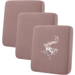 hyha Waterproof Couch Cushion Covers for Pets, Non Slip Sofa Seat Cover for Dogs Washable, Soft Thick Stretch Jacquard Fabric, Sofa Slipcovers with Elastic Bottom (3 Pieces, Camel)