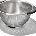 OXO Good Grips Stainless Steel Colander, 5 qt. Capacity, Strainer with Non-Slip Handles, Kitchen Colander for Pasta and Vegetables, Nesting Stainless Steel Strainer and Sieve
