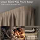 Double Curtain Rod 34-60 Inch, Black Wrap Around Blackout Dual Curtain Rods for Windows, Adjustable Heavy Duty Curved Spliced Room Darkening Double Rods, All Metal, Aluminium Bracket