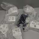 Cindeer 26 Pcs Ceramic Christmas Village Set 8 LED Christmas Village Houses 16 Xmas Trees Farmhouse 2 Lamp Post Scenes Decor White Tabletop Decoration(Classic)