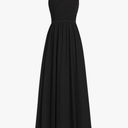 Women's Formal Bridesmaid Dresses Long Evening Dress V Neck A-Line Chiffon Lace Party Gowns, Size XL