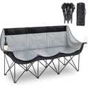 65" Triple Style Tri Camp Chair with Steel Frame and Carry Bag by Trademark Innovations