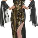 EraSpooky Halloween Women Golden Egyptian Queen Cleopatra Costume Sexy Dress (Medium)