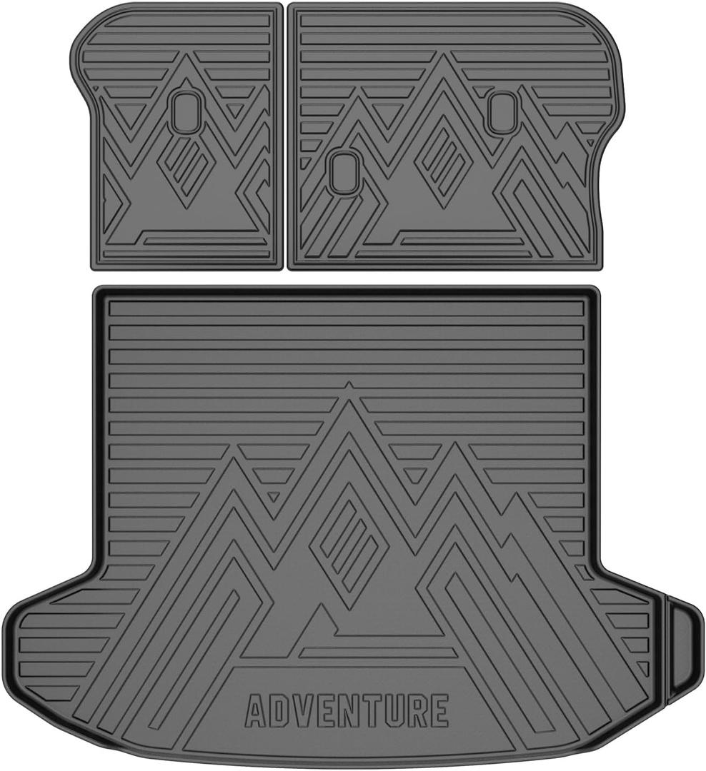 T TGBROS Cargo Mat for Kia Sportage 2023-2025 2026 All Weather Cargo Trunk Mat Cargo Liner Back Seat Cover Protector TPE Black Non-Slip Backrest Mats Trunk Mat(No PHEV & 2026 SX Prestige)