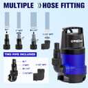 MEDAS 1HP 3434 GPH Sump Pump Submersible Clean/Dirty Water Pump Portable Utility Pump with 16.4ft Cord for Swimming Pool Garden Basement Tub Pond Draining