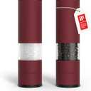 LARS NYSM Salt and Pepper Grinder Set 2 pieces I Salt Pepper Mill with Adjustable Ceramic Grinder I Design Spice Grinder Set Manual (Berry Red and Mustard Yellow)