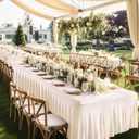 6 Packs Ivory Spandex Table Clothes for 6 Foot Rectangle Table, Spandex Table Covers 6FT Stretch Table Skirts Rectangle Tables Wrinkle Free Fitted Table Cover for Event, Wedding, Banquet & Parties