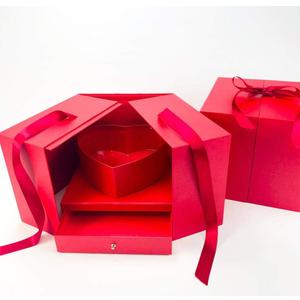 UNIKPACKAGING Premium Quality Large Square Surprise Flower Box, Gift Boxes for Luxury Flower and Gift Arrangements, Multi Colors (Ruby Red)