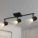 BoostArea Track Lighting Fixtures Ceiling, 3 Way Track Lighting Kit, LED Track Lighting with Rotatable Light Heads, Modern Ceiling Spot Lighting for Kitchen/Bedroom/Living Room, GU10 Bulb Not Included (Black)